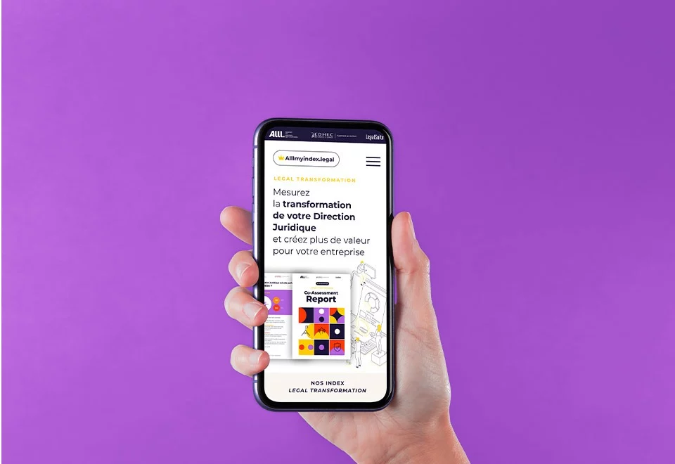 Site Internet Alllmyindex.legal mobile en main