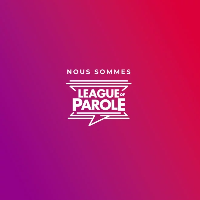 Identité visuelle League of Parole logo fond coloré