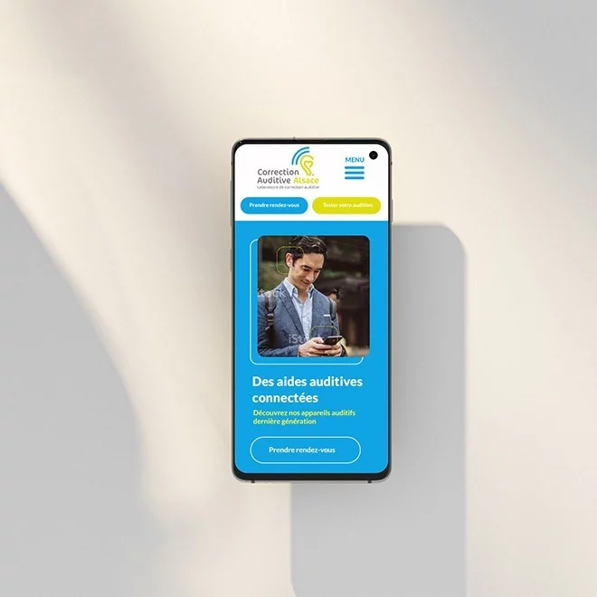 Correction Auditie Alsace mockup réaliste site mobile